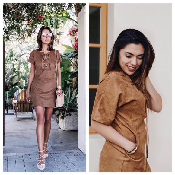 NWT Patrons of peace Western lace up faux suede dress - Picture 1 of 6
